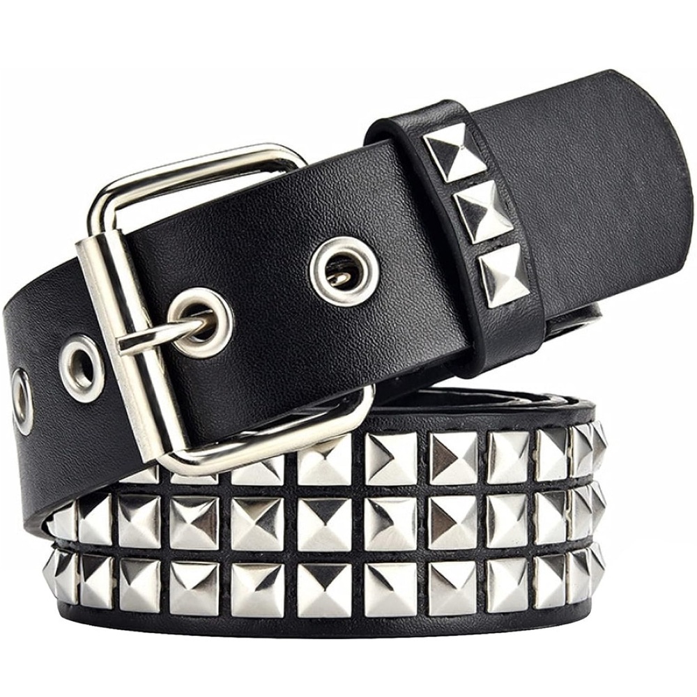 Men's Black Studded Belt